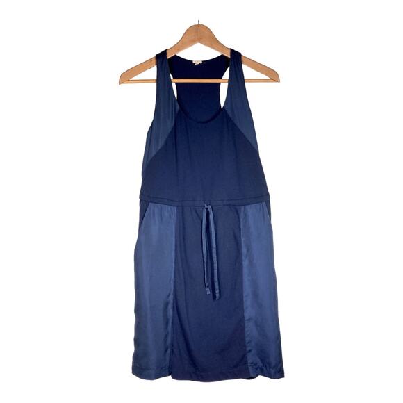 J Crew Dress Navy Sleeveless Soft Cotton & Silk Size XXS - Picture 2 of 10